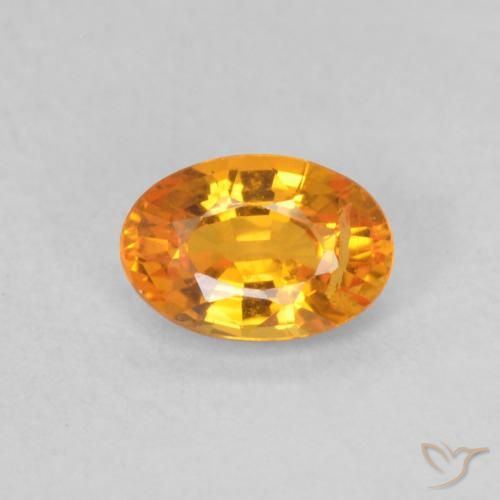 0.62ct Natural Medium Orange Sapphire, Oval, VS