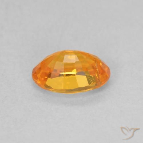 Sapphire Gemstone in 6 x 4 mm (calibrated) Size for Sale, Sapphire Stone in Medium Orange Color