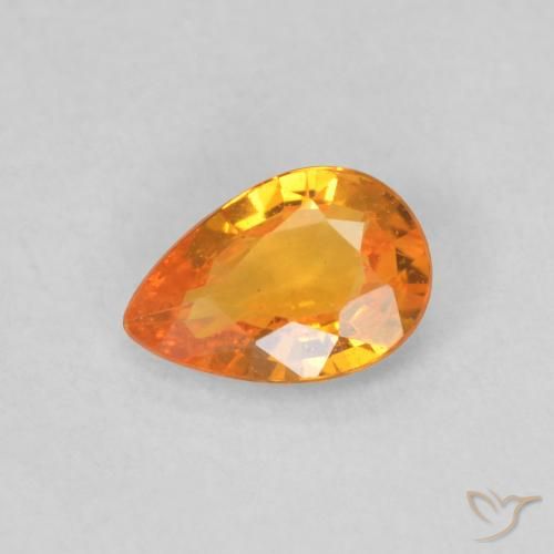 0.44ct Natural Apricot Orange Sapphire, Pear Shape, VS
