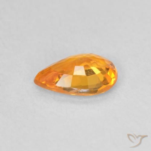 Sapphire Gemstone in 6 x 4 mm (calibrated) Size for Sale, Sapphire Stone in Apricot Orange Color