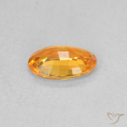Sapphire Gemstone in 6 x 4 mm (calibrated) Size for Sale, Sapphire Stone in Bright Orange Color
