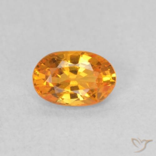 0.52ct Natural Bright Orange Sapphire, Oval, VVS-VS