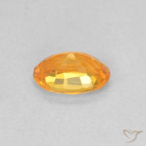 Sapphire Gemstone in 5.8 x 3.8 mm Size for Sale, Sapphire Stone in Bright Orange Color