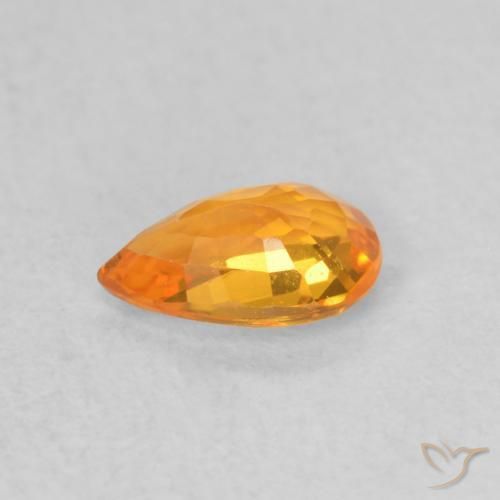 Sapphire Gemstone in 6 x 4 mm (calibrated) Size for Sale, Sapphire Stone in Bright Orange Color