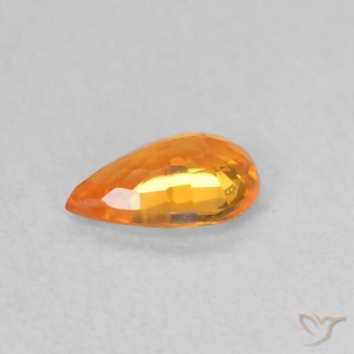 Sapphire Gemstone in 6 x 4 mm (calibrated) Size for Sale, Sapphire Stone in Bright Orange Color