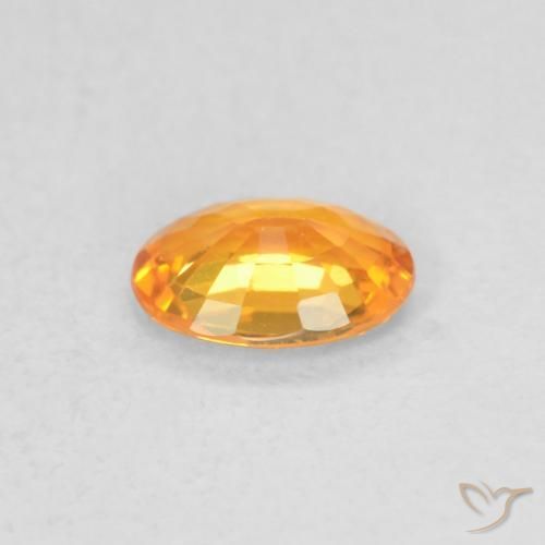 Sapphire Gemstone in 5.7 x 4 mm Size for Sale, Sapphire Stone in Bright Orange Color