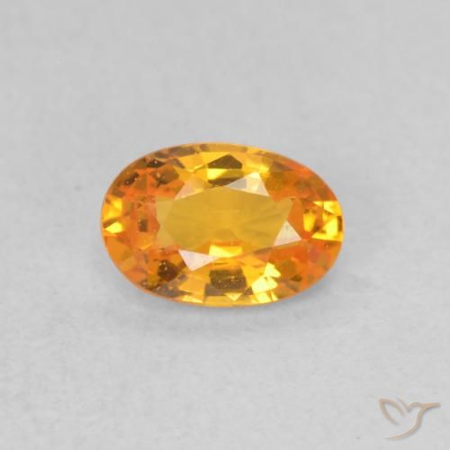 0.53ct Natural Bright Orange Sapphire, Oval, VVS-VS