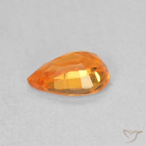 Sapphire Gemstone in 6 x 4 mm (calibrated) Size for Sale, Sapphire Stone in Bright Orange Color