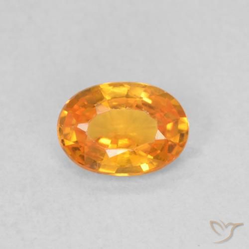 0.55ct Natural Bright Orange Sapphire, Oval, VVS-VS
