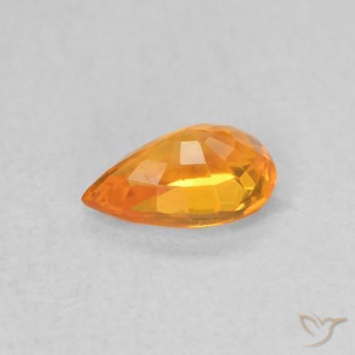 Sapphire Gemstone in 6 x 4 mm (calibrated) Size for Sale, Sapphire Stone in Bright Orange Color