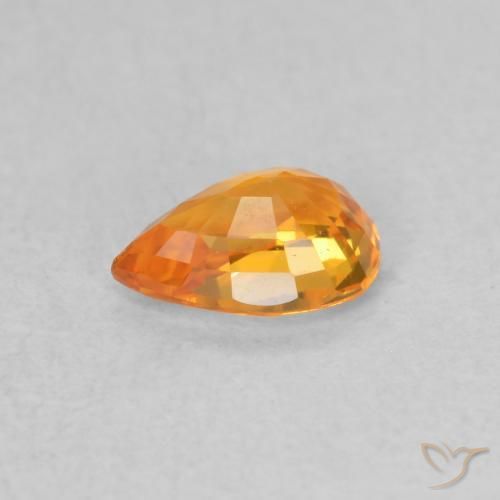 Sapphire Gemstone in 6 x 4 mm (calibrated) Size for Sale, Sapphire Stone in Bright Orange Color