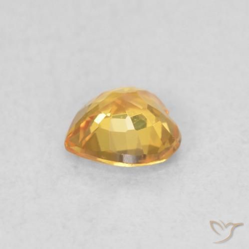 Sapphire Gemstone in 4.4 x 4.4 mm Size for Sale, Sapphire Stone in Medium Dark-Golden Color