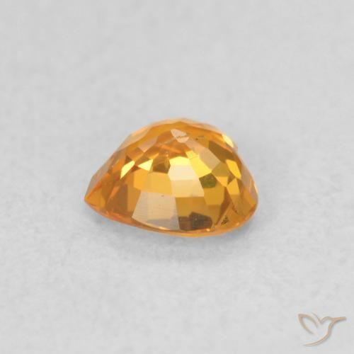 Sapphire Gemstone in 4.7 x 4.5 mm Size for Sale, Sapphire Stone in Bright Orange Color