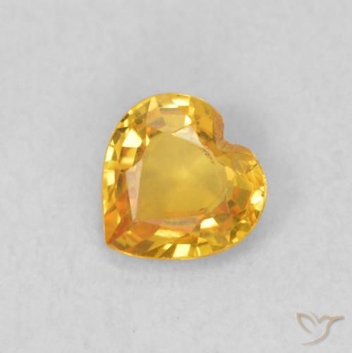 0.40ct Natural Golden Sapphire, Heart, VS