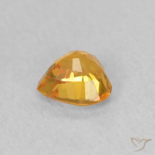 Sapphire Gemstone in 4.6 x 4.5 mm Size for Sale, Sapphire Stone in Bright Orange Color