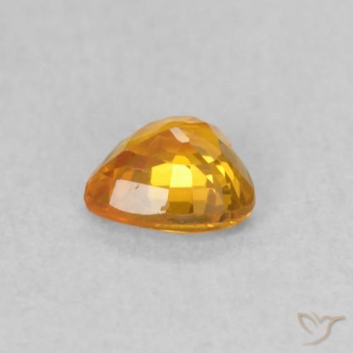 Sapphire Gemstone in 4.4 x 4.2 mm Size for Sale, Sapphire Stone in Bright Orange Color