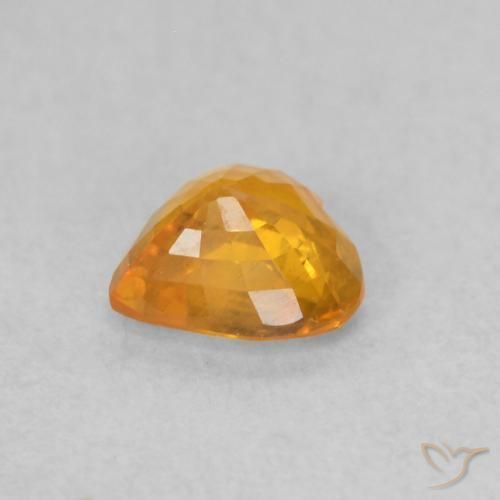 Sapphire Gemstone in 4.7 x 4.6 mm Size for Sale, Sapphire Stone in Medium Orange Color