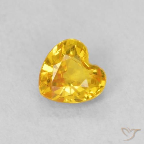 0.39ct Natural Medium Gold Sapphire, Heart, VS