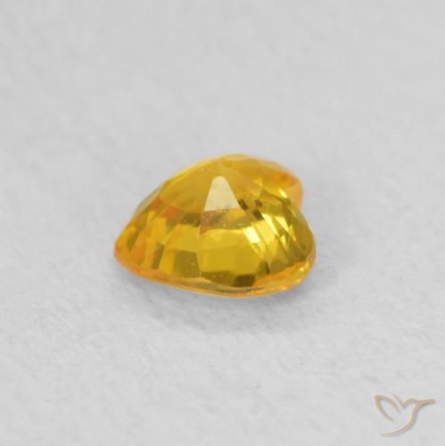 Sapphire Gemstone in 4.2 x 4.2 mm Size for Sale, Sapphire Stone in Medium Gold Color