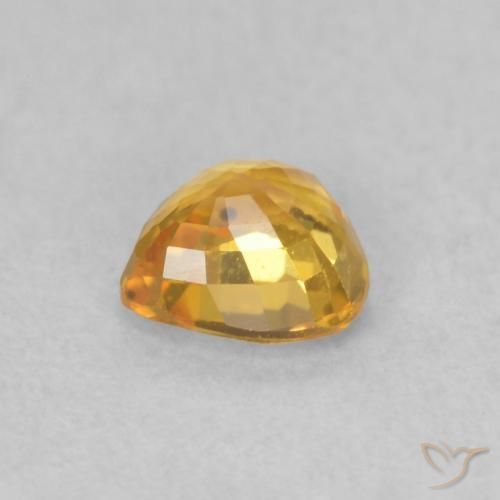 Sapphire Gemstone in 4.7 x 4.6 mm Size for Sale, Sapphire Stone in Dark Golden Color