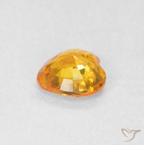 Sapphire Gemstone in 4.5 x 4.5 mm Size for Sale, Sapphire Stone in Medium Orange Color