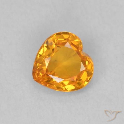 0.44ct Natural Honey Orange Sapphire, Heart, VS