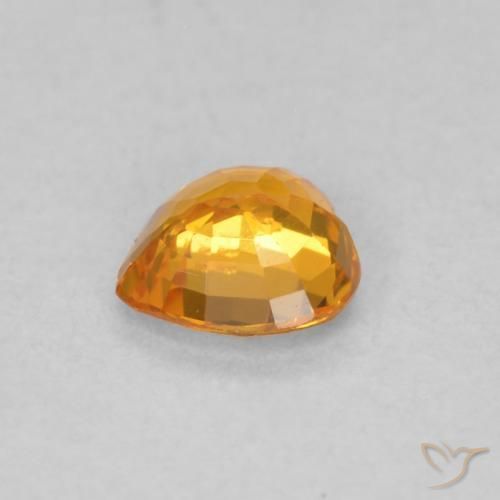 Sapphire Gemstone in 4.7 x 4.6 mm Size for Sale, Sapphire Stone in Honey Orange Color