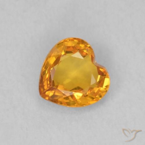 0.43ct Natural Apricot Orange Sapphire, Heart, VS