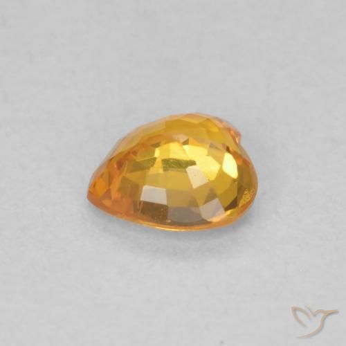 Sapphire Gemstone in 4.6 x 4.6 mm Size for Sale, Sapphire Stone in Apricot Orange Color