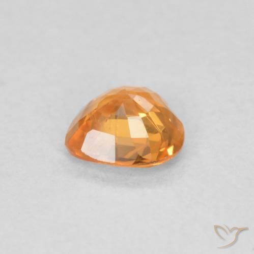 Sapphire Gemstone in 4.5 x 4.4 mm Size for Sale, Sapphire Stone in Intense Orange Color