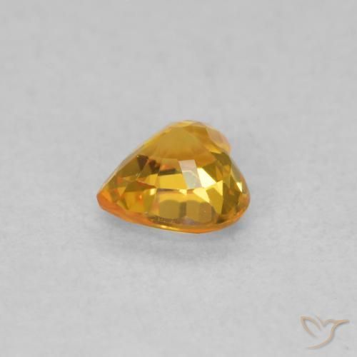 Sapphire Gemstone in 4 x 4 mm (calibrated) Size for Sale, Sapphire Stone in Bright Orange Color