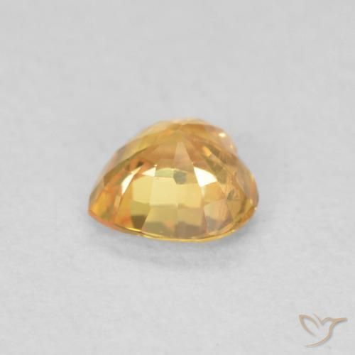 Sapphire Gemstone in 4.6 x 4.5 mm Size for Sale, Sapphire Stone in Light Orange-Gold Color