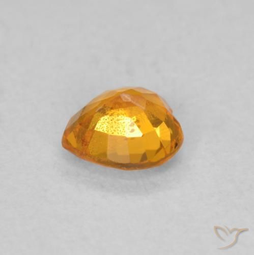 Sapphire Gemstone in 4.5 x 4.4 mm Size for Sale, Sapphire Stone in Intense Orange Color