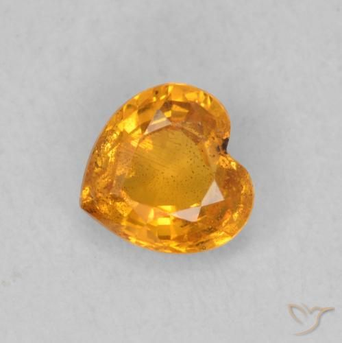 0.47ct Natural Honey Orange Sapphire, Heart, VS