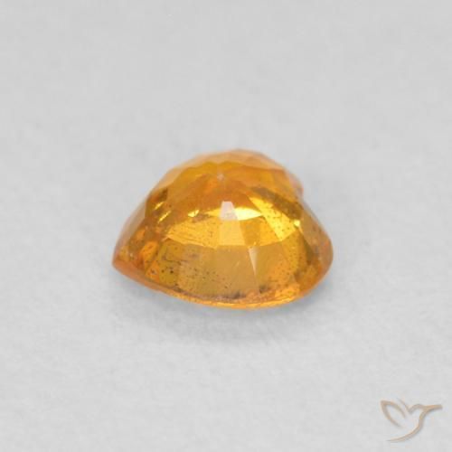 Sapphire Gemstone in 4.6 x 4.6 mm Size for Sale, Sapphire Stone in Honey Orange Color