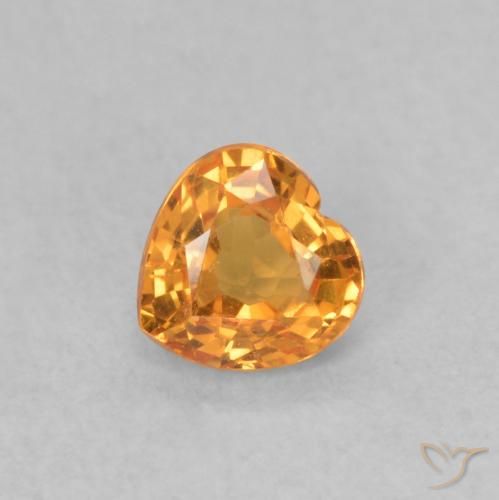 0.40ct Natural Apricot Orange Sapphire, Heart, VS