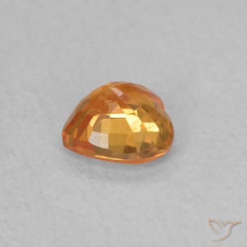 Sapphire Gemstone in 4.3 x 4.3 mm Size for Sale, Sapphire Stone in Apricot Orange Color