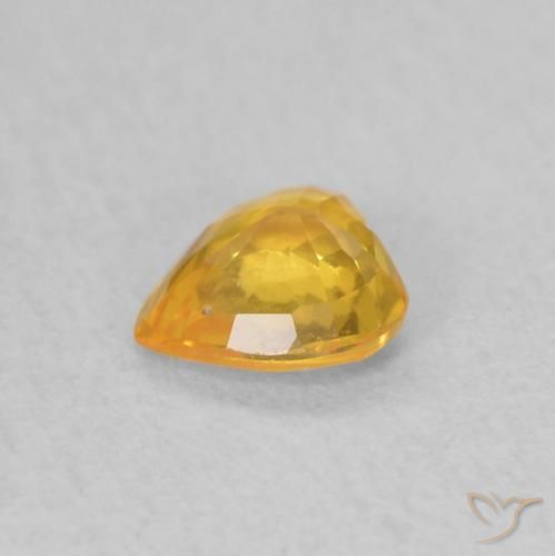 Sapphire Gemstone in 4.6 x 4.5 mm Size for Sale, Sapphire Stone in Orange-Gold Color