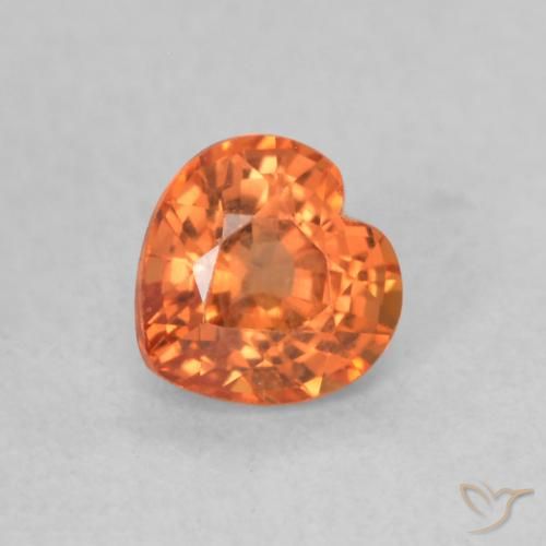 0.53ct Natural Fire Orange Sapphire, Heart, VS