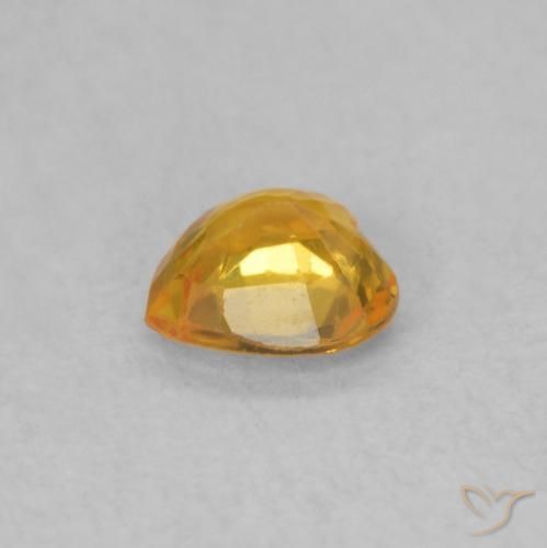 Sapphire Gemstone in 4.3 x 4.2 mm Size for Sale, Sapphire Stone in Medium Orange Color