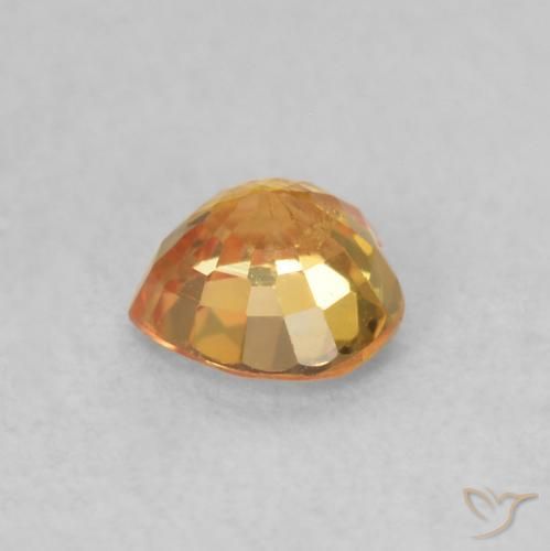 Sapphire Gemstone in 4.7 x 4.6 mm Size for Sale, Sapphire Stone in Bright Orange Color