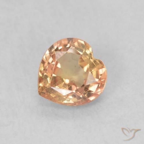0.46ct Natural Cider Orange Sapphire, Heart, VS