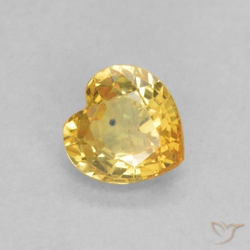 0.49ct Natural Golden Sapphire, Heart, VS