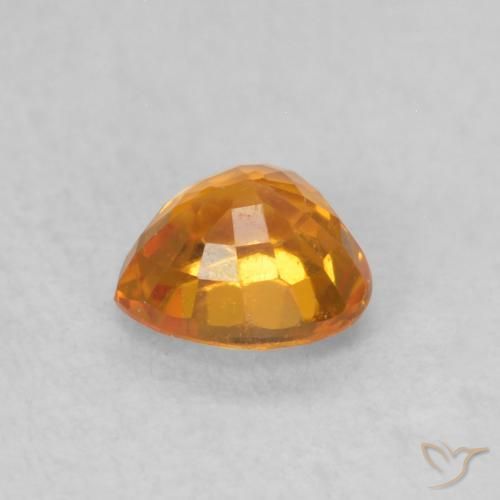 Sapphire Gemstone in 4.6 x 4.6 mm Size for Sale, Sapphire Stone in Medium Orange Color