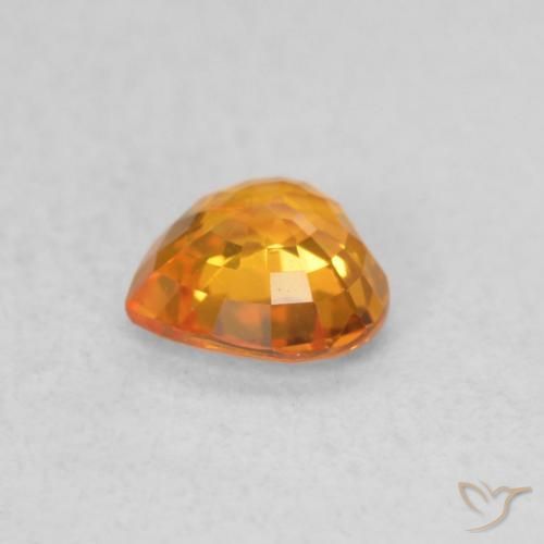 Sapphire Gemstone in 4.6 x 4.5 mm Size for Sale, Sapphire Stone in Bright Orange Color