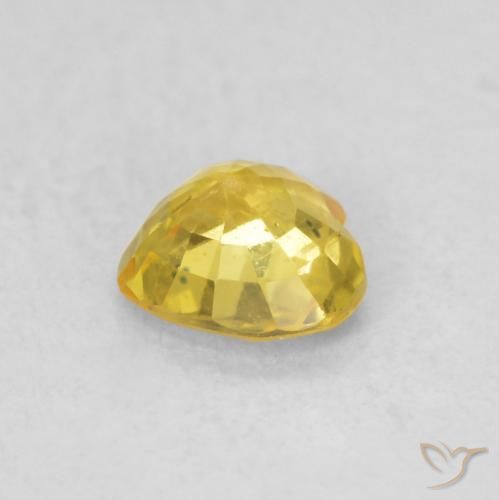 Sapphire Gemstone in 4.7 x 4.6 mm Size for Sale, Sapphire Stone in Medium Yellow Color