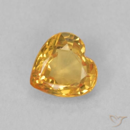 0.46ct Natural Orange-Gold Sapphire, Heart, VVS-VS