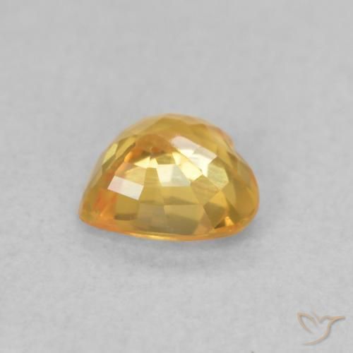 Sapphire Gemstone in 4.6 x 4.6 mm Size for Sale, Sapphire Stone in Orange-Gold Color