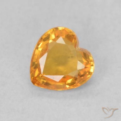 0.45ct Natural Apricot Orange Sapphire, Heart, VVS-VS
