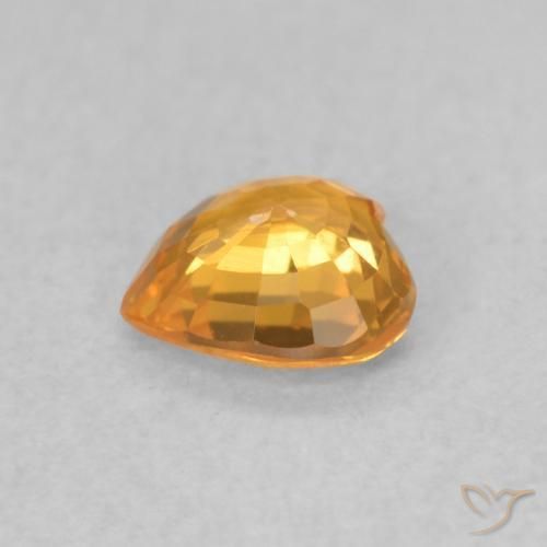 Sapphire Gemstone in 4.7 x 4.7 mm Size for Sale, Sapphire Stone in Apricot Orange Color